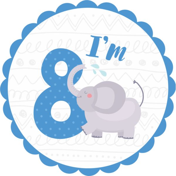 Eight Birthday Animal Elephant Number 2 Thumbnail